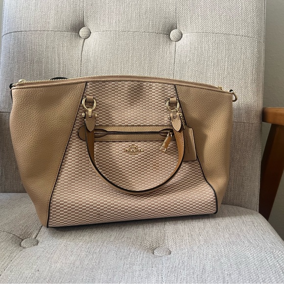 Coach Beige and Brown Satchel - Picture 1 of 3